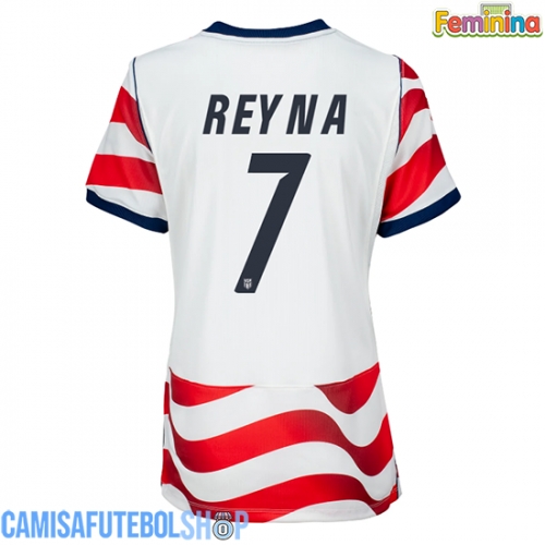 Camisa de time de futebol Estados Unidos Giovanni Reyna #7 Replicas 1º Equipamento Feminina Mundo 2026 Manga Curta